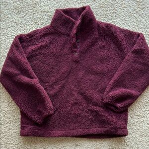 Loft Women's Burgundy Fleece Sweater